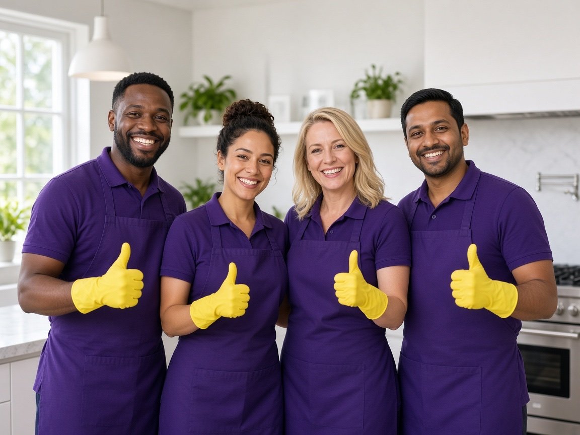 L’équipe ZOU CLEAN AZUR souriante, pouces levés